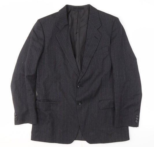 St Michael Men's Grey Striped Blazer, Size M, Business