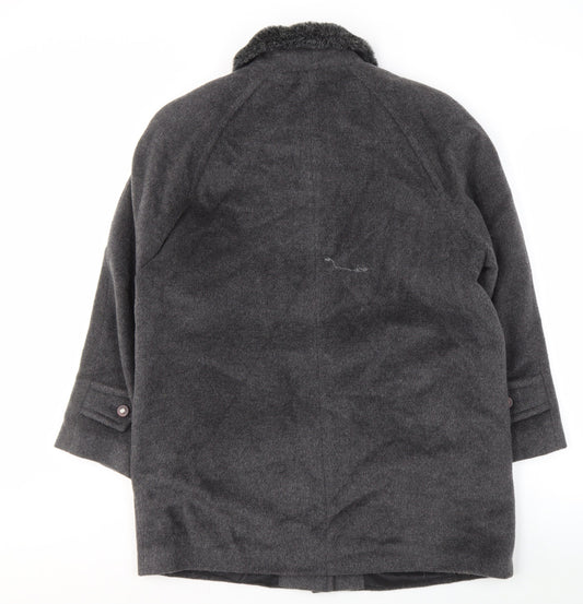 Berkertex Women's Grey Wool Overcoat Size 14 Classic Style