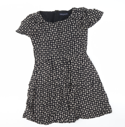 Additional front view of French Connection Women's Black A-Line Floral Dress