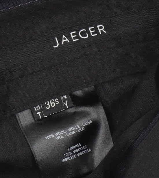 Jaeger Men's Black Striped Wool Trousers, Size 36S