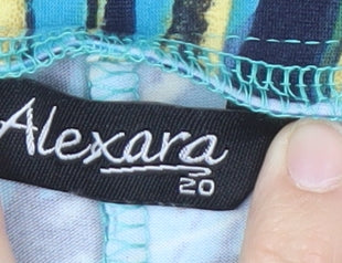 Alexara Women's Blue A-Line Knee Length Skirt