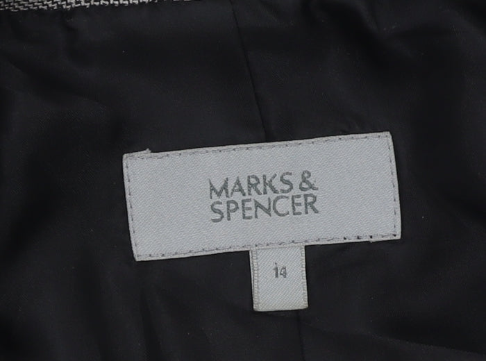 Marks and Spencer Women's Grey Blazer, Size 14, Regular Fit