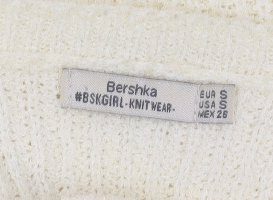 Womens UK Size S Bershka Ivory Pullover Jumper