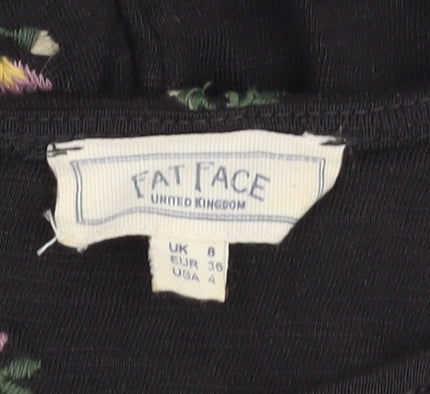Womens UK Size 8 Fat Face Black Basic Blouse