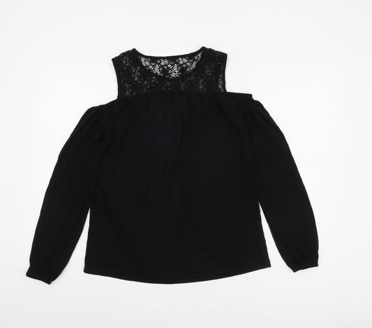 Womens UK Size 6 Laura Scott Black Basic Blouse