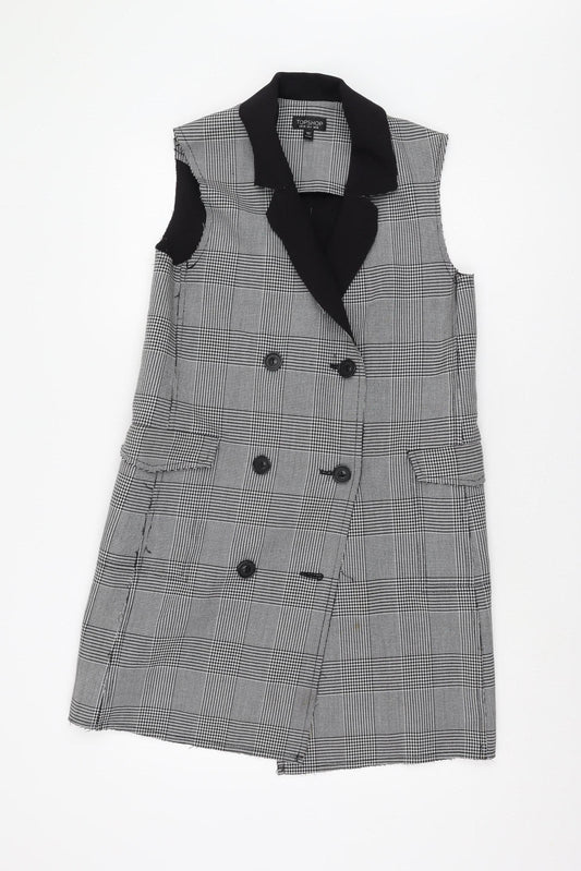 Womens UK Size 10 Topshop Black Longline waistcoat