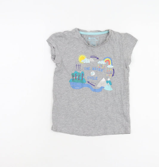 Mountain Warehouse Girls Grey T-Shirt 5-6 Years Graphic Print