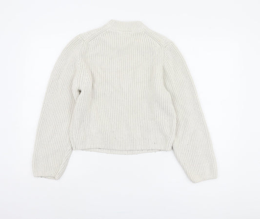 Womens UK Size XS Weekday White Pullover Jumper