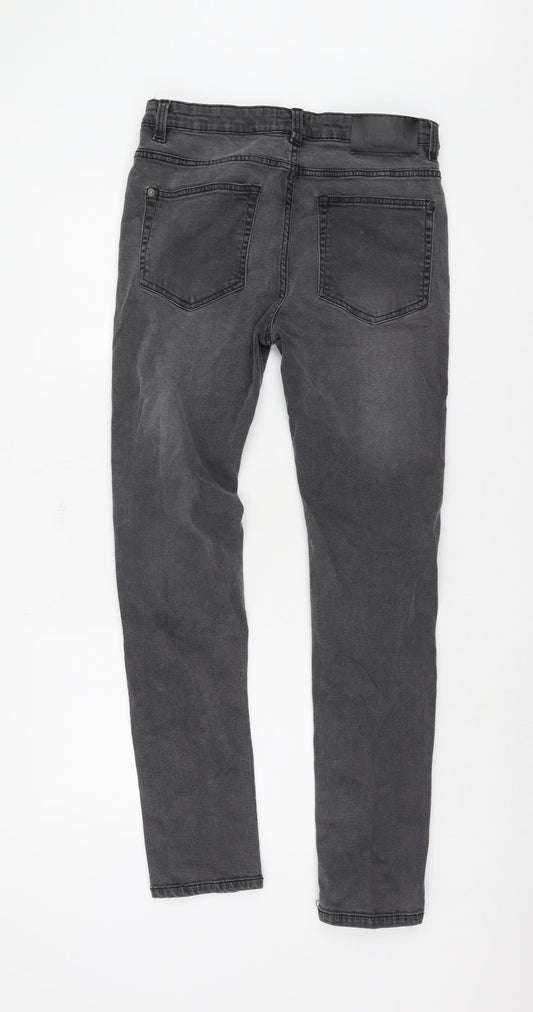 MAN Men's Black Distressed Denim Jeans Size 34R