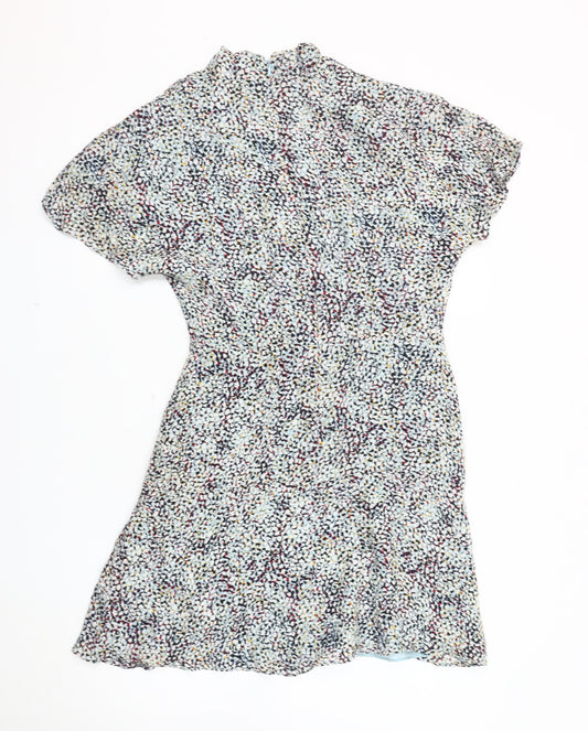 Reiss Women's Multicoloured Short Silk Dress Size 10