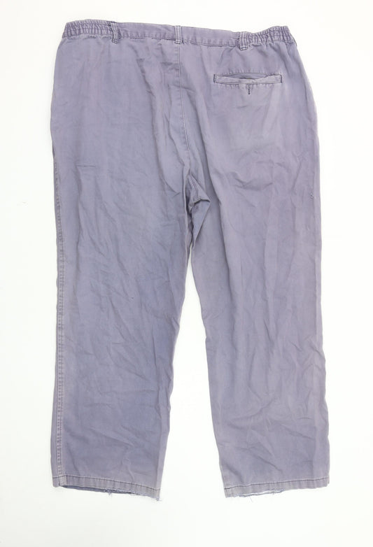 Cotton Traders Men's Purple Elastic Waist Trousers