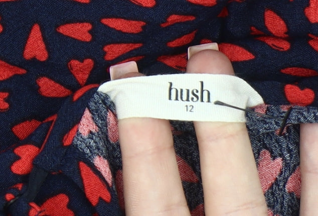 hush Women's Red Geometric Blouse, Size 12