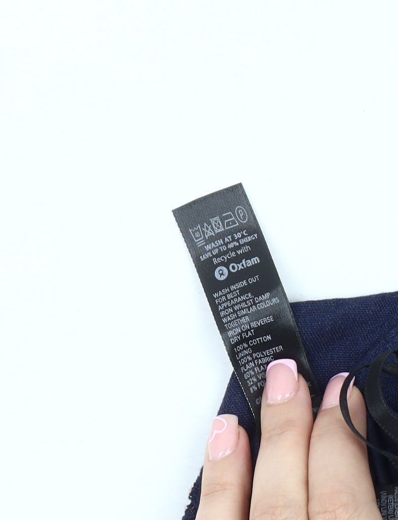 Brand and care label for Autograph Women's Blue Knee Length Pencil Skirt, size 14