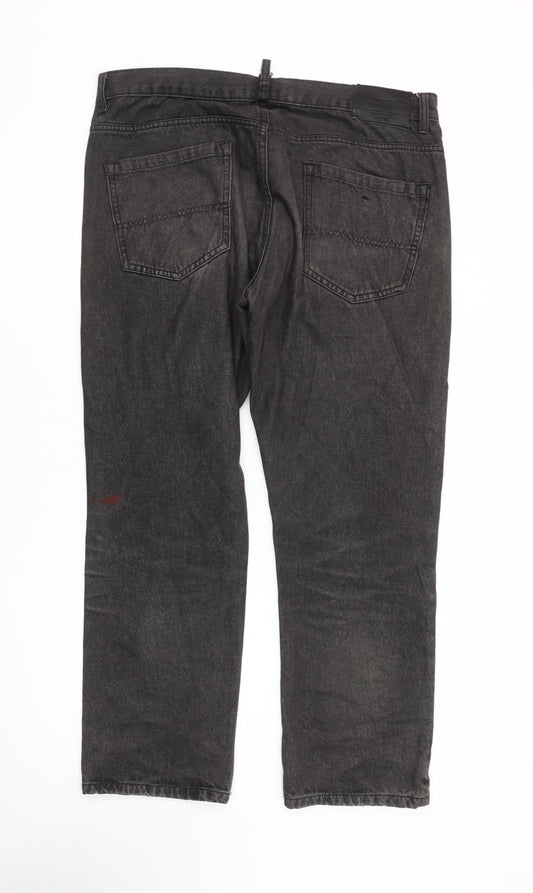 Mens UK Size 38S Pierre Cardin Regular Fit Straight Black Jeans