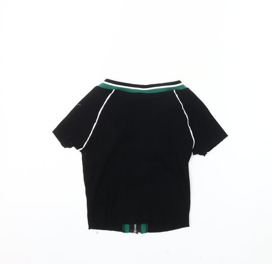 Womens UK Size XS Urban Outfitters Black Basic Blouse