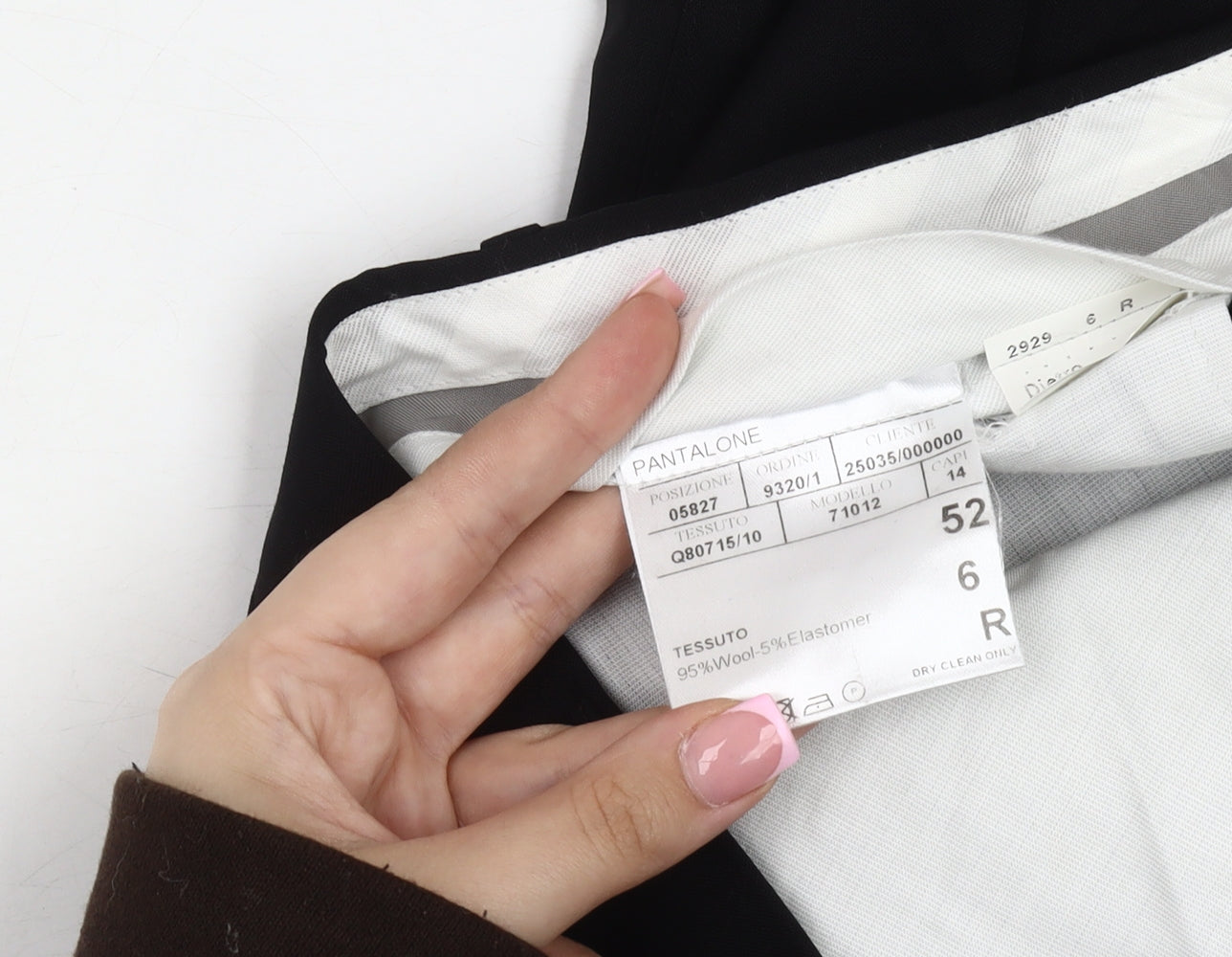 Bruno Men's Black Trousers Size 52 Wool Blend