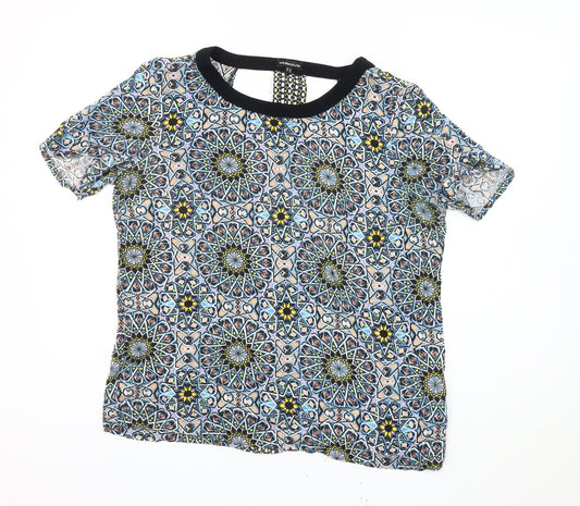 Womens UK Size 12 Warehouse Multicoloured Ringer Blouse