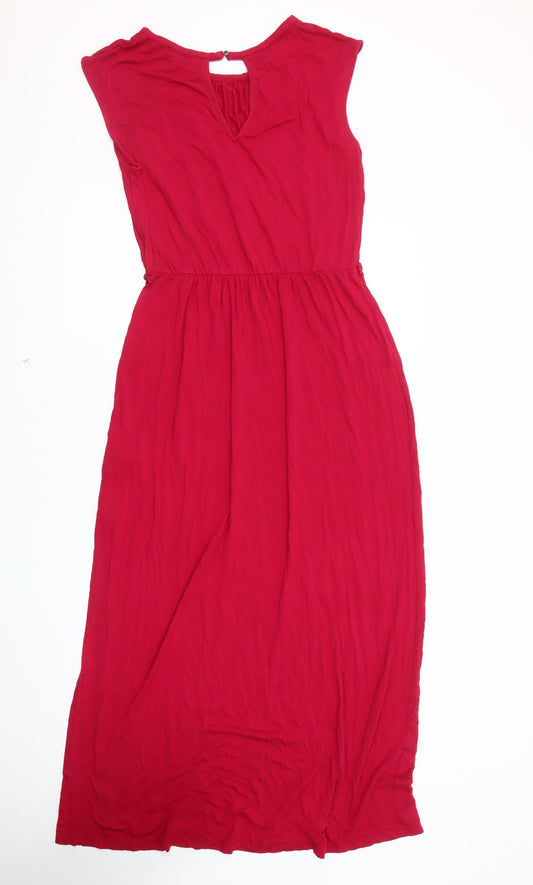 Oasis Women's Red Long Sleeveless Dress M