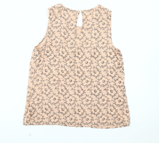 Womens UK Size 10 Oasis Beige Basic Blouse
