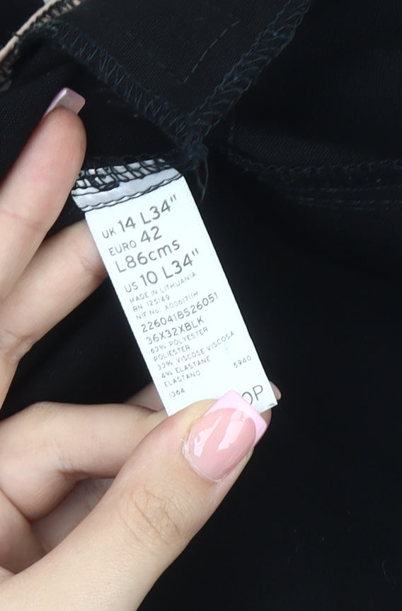 Topshop Black Straight Trousers - Women's Size 14