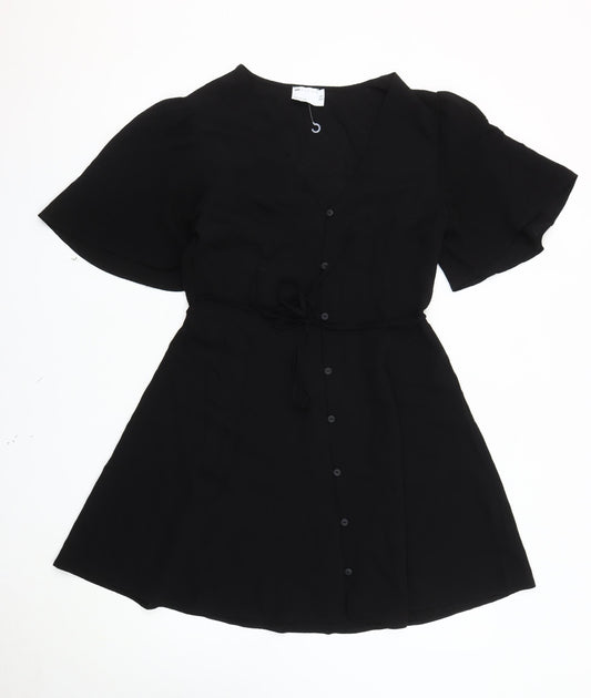Additional front view of ASOS DESIGN Black Women's Dress, size 10, V-Neck