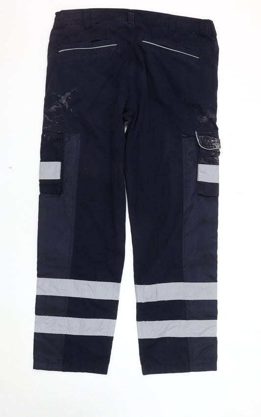 Rokwear Men's Blue Cargo Work Trousers Size 38R