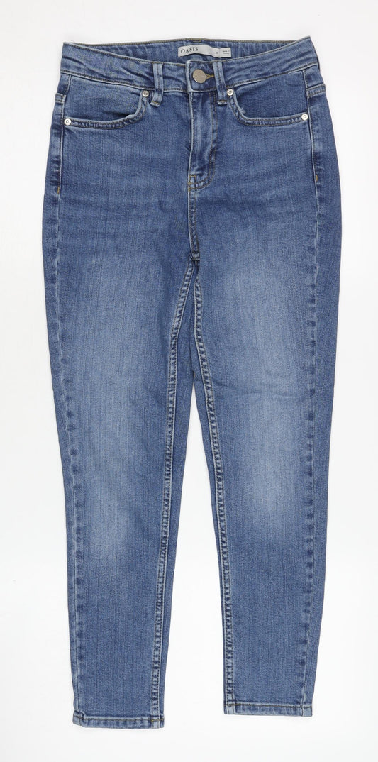 Womens UK Size 8 Oasis Regular Fit Straight Blue Jeans