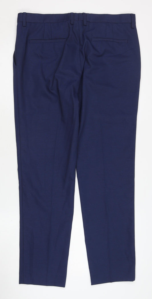 Zara Man Blue Dress Pants for Men, Size M, Classic Style