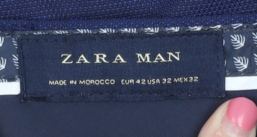 Zara Man Blue Dress Pants for Men, Size M, Classic Style