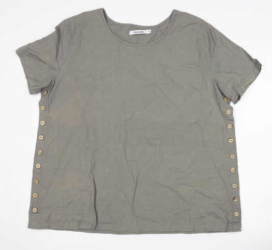 Womens UK Size 20 Alice Collins Grey Basic T-Shirt