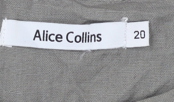 Womens UK Size 20 Alice Collins Grey Basic T-Shirt