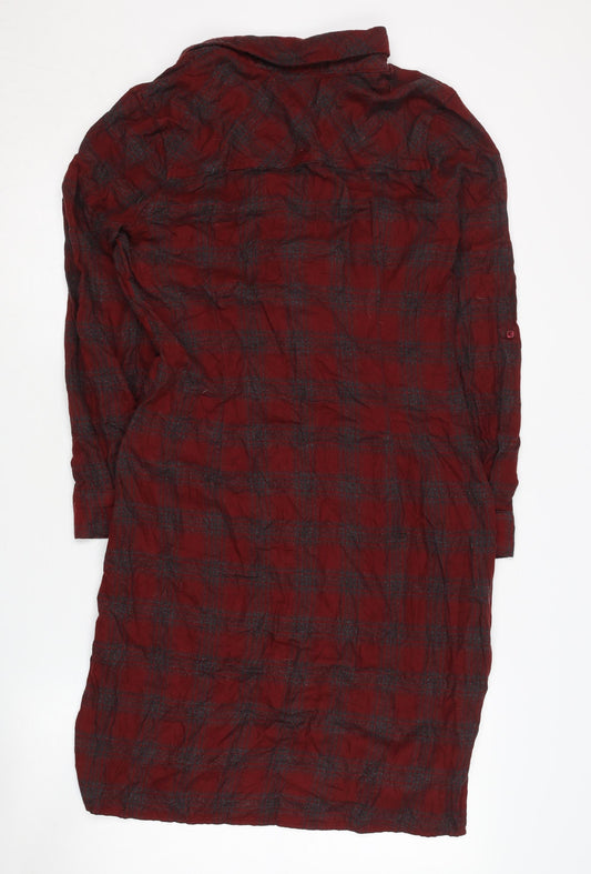 Next Women's Red Check Shirt Dress Size 10