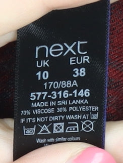 Next Women's Red Check Shirt Dress Size 10