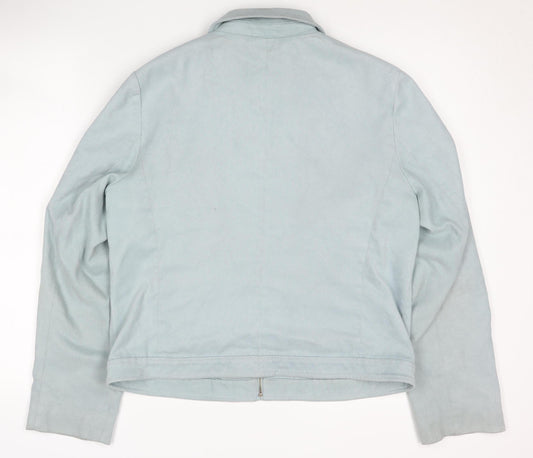Marks & Spencer Women's Blue Jacket Size 14 Zip