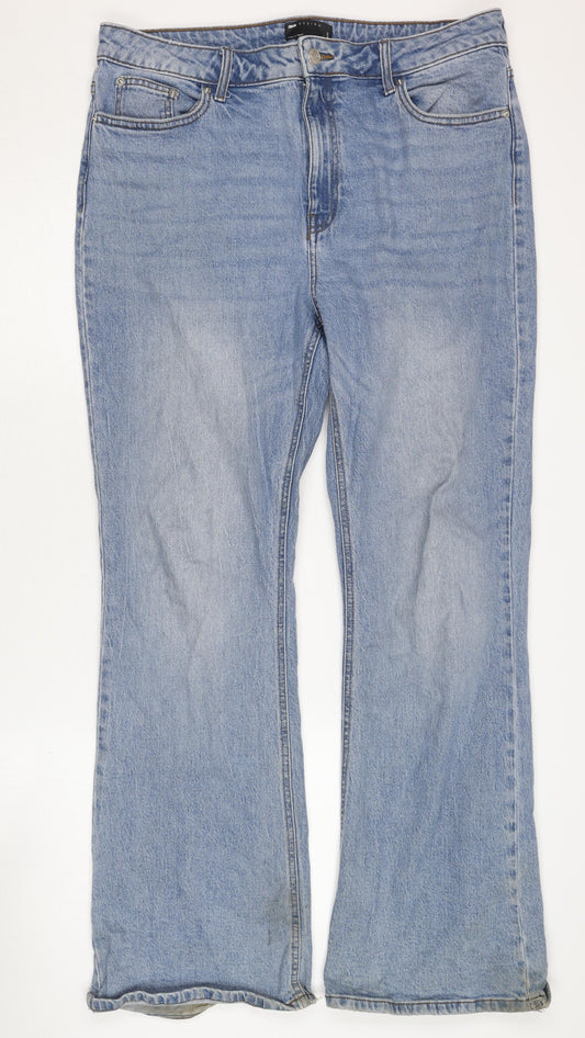 Additional front view of ASOS Women's Blue Straight Jeans, 8XL, Distressed, Good Condition