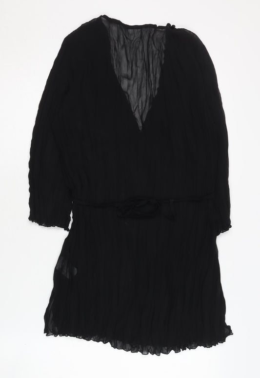 Next Women's Black V-Neck Dress Size 10