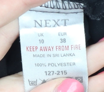 Next Women's Black V-Neck Dress Size 10