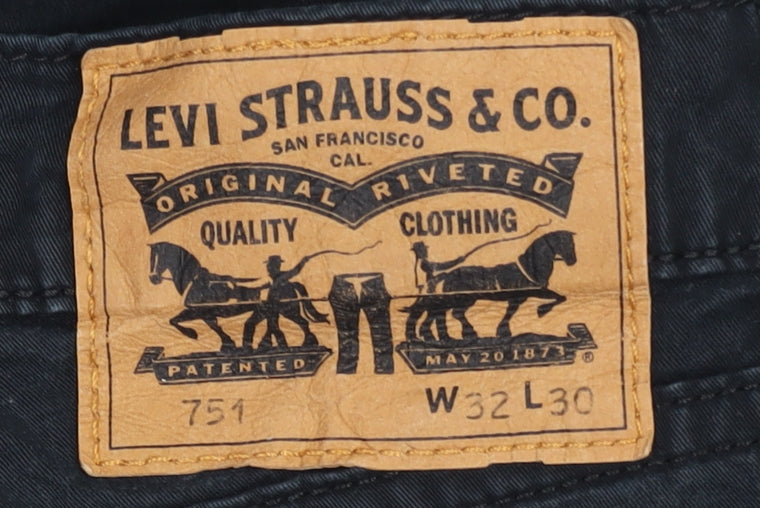 Levi Strauss Men's Black Straight Trousers Size 32