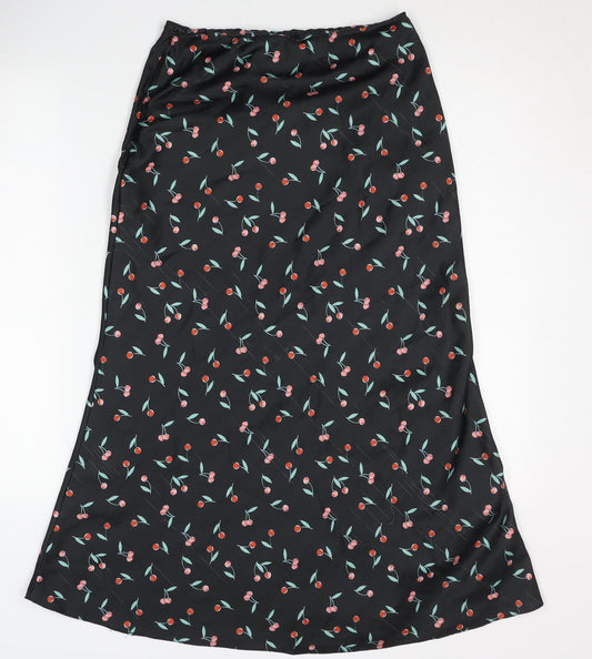 ASOS Women's Black Floral Midi Pencil Skirt Size S