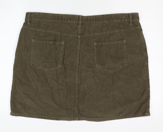 Principles Women's Green Corduroy Skirt Size 18