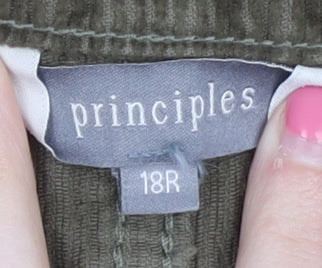 Principles Women's Green Corduroy Skirt Size 18