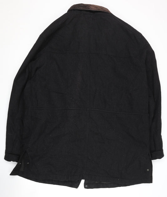 Mens UK Size XL Marks and Spencer Black Overcoat