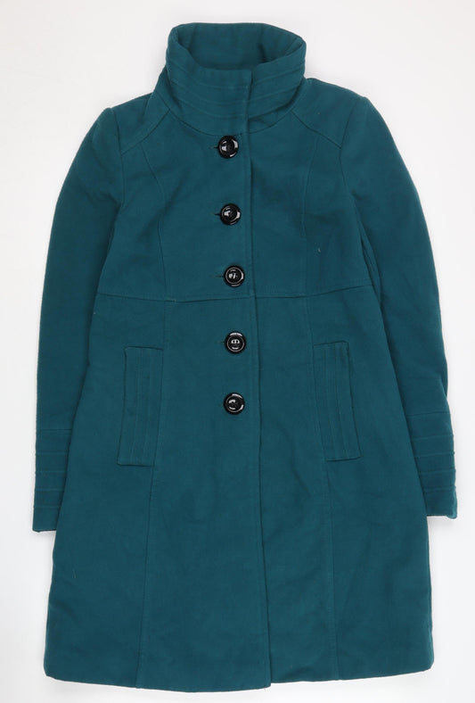 Womens UK Size 8 Wallis Blue Overcoat