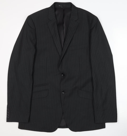 Butler & Webb Men's Black Striped Blazer 38