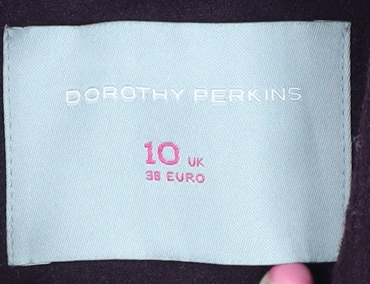 Womens UK Size 10 Dorothy Perkins Purple Pea Coat