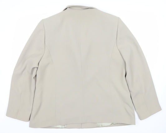 BHS Women Beige Suit Jacket Size 20 One-Button Classic