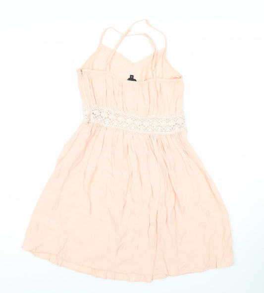 New Look Women's Pink Fit & Flare Dress, Size 8
