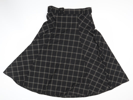 Phase Eight Women's Black A-Line Midi Skirt, Size 12