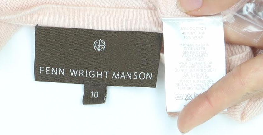 Womens UK Size 10 Fenn Wright Manson Pink Cardigan Jumper