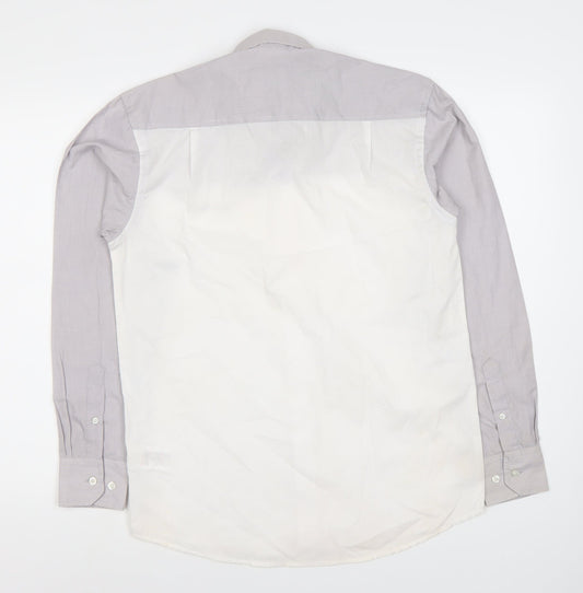 Mens UK Collar Size S Pierre Cardin Smart Grey Dress Shirt